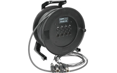 Tambur cablu XLR compact Klotz DrumLink 4/4 - 4||4 convertCON XLR 3p F/M4-channel - analog multicore drum - single ground - 40 m